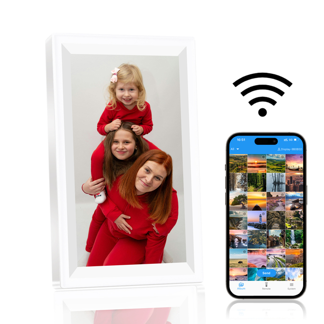 7-Inch Acrylic Digital Photo Frameo Smart Wifi Video Picture Player with Cloud Album MP3 Audio Format