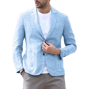 Vestito di moda Casual da <span class=keywords><strong>uomo</strong></span> di vendita calda. <span class=keywords><strong>Giacca</strong></span> <span class=keywords><strong>estiva</strong></span> in <span class=keywords><strong>lino</strong></span> europeo e americano - Product Image 1