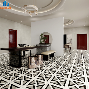 Vente flash : Carrelage en porcelaine géométrique moderne tricolore 800x800mm brillant pour hall d'hôtel - Product Image 3