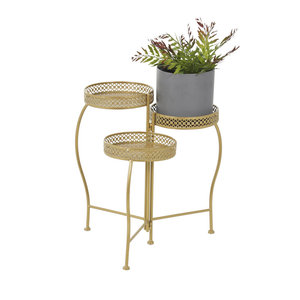 Supports de jardinières créatifs en fer doré classique, design floral, revêtement poudré, logo personnalisé J N Crafts, pour extérieur, <span class=keywords><strong>balcon</strong></span>, intérieur, maison - Product Image 1
