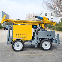 Foreuse hydraulique pour puits profonds de 300 m, machine de forage de puits d'eau autopropulsée sur roues, foreuse pneumatique pour puits d'eau