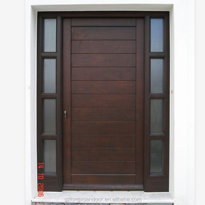Puerta de Entrada de Madera Maciza con Vidrio de <span class=keywords><strong>8</strong></span> Pies y Doble Hoja, Diseño Tradicional de Hotel de Guangdong, con Característica Impermeable - Product Image 2