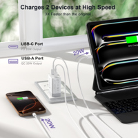Chargeur de voyage rapide multi-ports HNT 40W GaN, chargeur mural universel portable, matériau ignifuge ABS+PC pour smartphones et tablettes