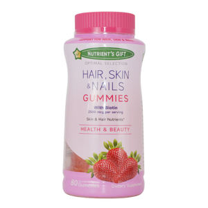 Kadınlar için Vitamin ile OEM ODM çilek Gummies saç, cilt ve tırnak sağlık biyotin saç tırnak cilt büyüme Gummies destekler - Product Image 1