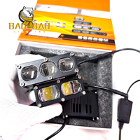 BAOBAO Luces Explorer Red Devil Eyes 1led 2led 4led Blanc Jaune Flash Aluminium 60 Watts Feux LED Moto Phare Avant
