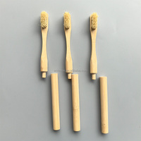 Brosse à dents en bambou naturel avec logo personnalisé, compostable, biodégradable, poils de sanglier, écologique
