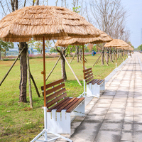 Table et chaises de patio de grande taille du marché de Bali, parasols lumineux à LED pour la plage, plage, jardin, plage/