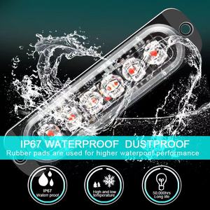 12V 4X6 LED rojo azul auto <span class=keywords><strong>parrilla</strong></span> luces intermitentes con control remoto inalámbrico 24 LED súper brillante luces de chasis de alta potencia - Product Image 3