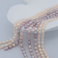 Usine de perles en gros Grains de riz d'eau douce naturels bon marché 5-6mm Perles blanches roses violettes