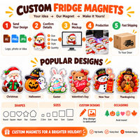 Aimants de Noël personnalisés en acrylique transparent, impression couleur, effet 3D, aimants de réfrigérateur pour les fêtes, vente en gros, fournisseur OEM, ODM