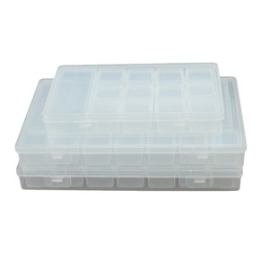 Plastic Storage Box With Dividers <b>Rectangle</b> Transparent Office Organizer Desktop Storage <b>Bin</b> For Small Parts And Beads - Product Image 5