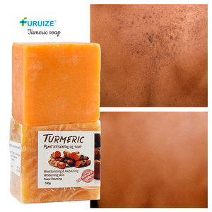 Yüz el vücut banyo için en popüler organik 100g el yapımı zerdeçal sabun - Product Image 4