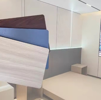 Panneau mural en cristal de carbone de charbon de bambou ignifuge B1, grain de bois imperméable E0 pour hôtel, villa, salon