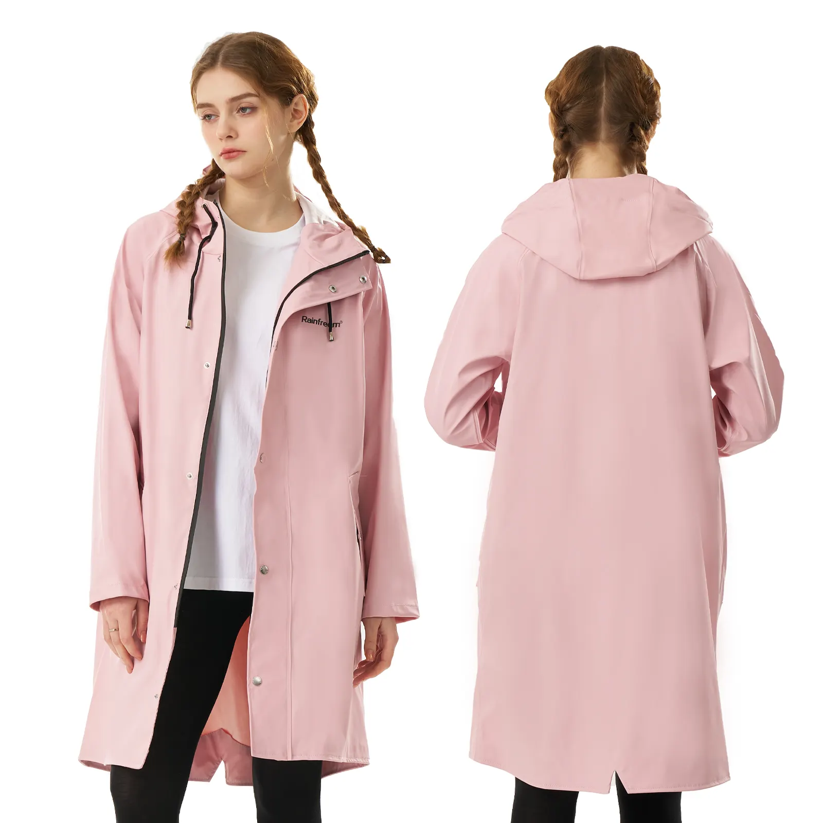 Rainfreem PU Raincoat Security Raincoat For Fashion Adult Customization long size raincoat