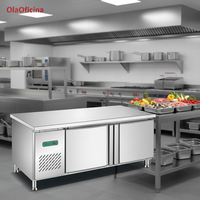 Table de préparation en acier inoxydable de qualité professionnelle Réfrigérateur Refroidissement stable Idéal pour la cuisine d'hôtel Service de traiteur et préparation centralisée