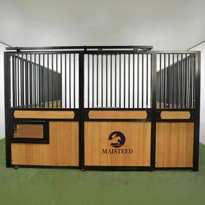 Establo para <span class=keywords><strong>Caballos</strong></span> Clásico con Recubrimiento en Polvo, Permanente y Duradero, con Techo Prefabricado, Establos Resistentes para Granjas Ecuestres - Product Image 2