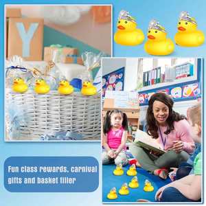 Patitos de Goma con Corona/Gafas de Sol/Sombreros/Accesorios para la Cabeza, Pequeños, Mini, para Carnaval, Crucero, Cumpleaños, Juguetes para Bañera, al por Mayor - Product Image 6