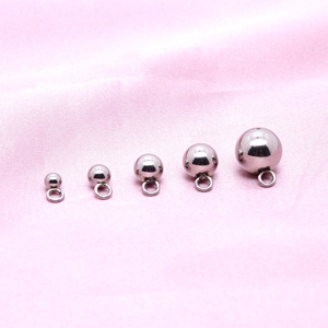 Stainless Steel Solid <b>Ball</b> Pendant Beads 3mm 4mm 5mm 6mm 8mm With Single Loop For Jewelry <b>Bracelet</b> Anklet Accessories Wholesale - Product Image 3