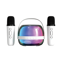 Mini altavoz BT RGB PARA KARAOKE para exteriores con micrófono, gabinete de plástico, fuente de alimentación CC para fiestas y viajes de teléfonos móviles