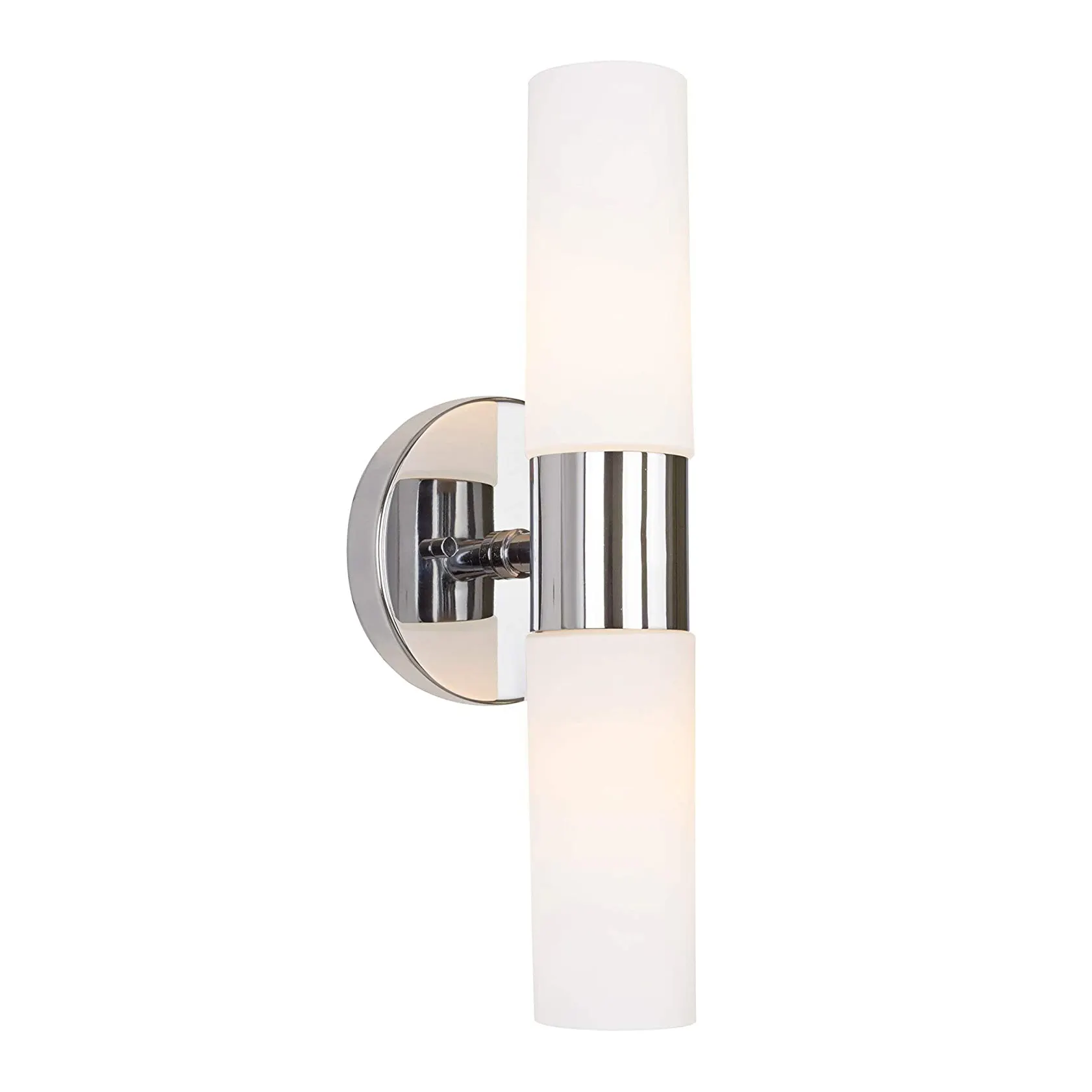 Original Factory Vanity Modern Cylinder Brushed Nickel Metal Frosted Glass Wall Sconce Bath Room Light