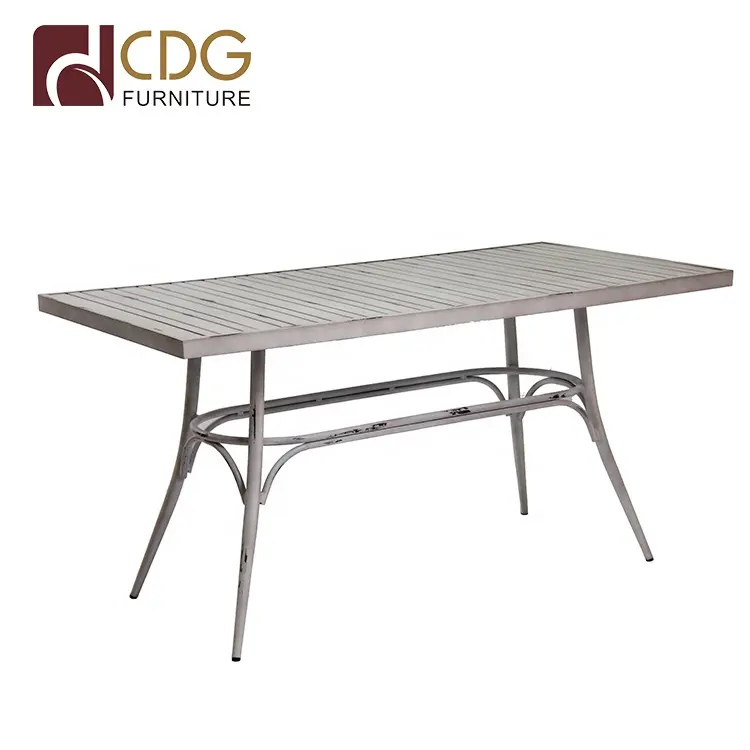 Design de mode Vintage Restaurant Banquet Table Bistrot Design Chaise Table En Aluminium Table de Salle À Manger