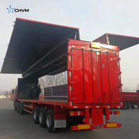3 essieux fermé Cargo Trailer Dry Van Box Side Rideau Transport Van Aluminium Acier 50 tonnes Van Truck Box Semi Trailer