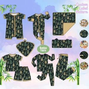 Piyama Anak Custom Print 95% Bambu 5% Spandex Setelan Baju Tidur 2 Pcs Lengan Panjang Celana Tidur untuk Bayi Bahan Bernapas - Product Image 1