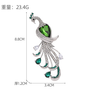 Broche de cristal con forma de flor para mujer, pin de aleación con diamantes de imitación para traje y cheongsam, uso diario. - Product Image 5