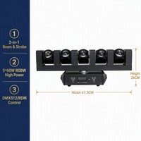 Barre de lumière LED mobile 5x60W RGBW 4-en-1 6x20W avec zoom pixel DMX512 pour scène, DJ, club, concert – Vente directe usine CE RoHS