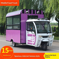 Camión de Comida Moto Piaggio Ape, Cafetería Móvil, Camión de Hot Dogs/Helados, Remolque de Comida con Cocina Completa, Personalizable