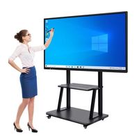 Tableau interactif intelligent LCD 4K de 55 à 100 pouces avec 40 points de contact (stylo/doigt), système d'exploitation Android/Windows, caméra 48MP pour les écoles et les salles de classe