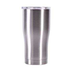 Vacuum Insulated 12Oz 20Oz 30Oz 40Oz Modern Curving High-Capacity Stainless Steel Tumbler With <b>Metal</b> <b>Straw</b> and Brush - Product Image 1