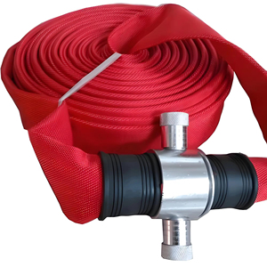 Tuyau d'incendie rouge avec raccords en aluminium Φ25 mm, tuyau en caoutchouc durable pour les incendies de classe A et B - Product Image 1