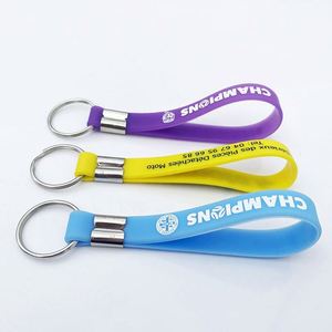 Personalised Silicone Wristband With Keyring Customised Silicone <b>Keychain</b> With Your Logo or Text - Product Image 1