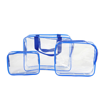 Mini sac de maquillage transparent Organisateur Petit sac en PVC transparent imperméable à fermeture éclair Sac cosmétique en plastique