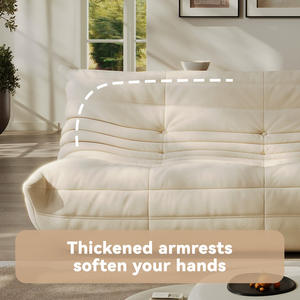 Chaise Tatami en velours blanc, style nordique, canapé confortable, minimaliste, salon, canapé Tatami, canapé relaxant, canapé de sol, vente chaude - Product Image 4