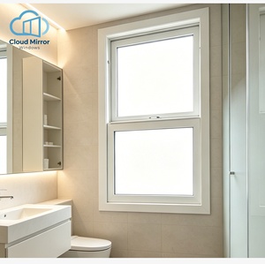 Fenêtre à levage vertical unidirectionnelle beige clair, fenêtre à levage suspendue, fenêtre à levage verticale résistante à l'humidité pour salle de bain - Product Image 6