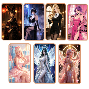 Meilleures ventes : Cartes de collection <span class=keywords><strong>Fantasy</strong></span> Beauty Anime Girl, Barre de cuivre fin 999 de 1 once AVDP, lingot coloré imprimé, en vente - Product Image 2