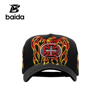 Casquettes Personnalisées Sombrero Gorras Rude Cotton Casquette de Baseball Ajustable Broderie 3D Aigle Flamme - Product Image 1