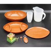 Plateau de service commercial multi-compartiments Sun Sing pour restauration rapide, design divisé, pour sauces dim sum, qualité professionnelle, marron foncé