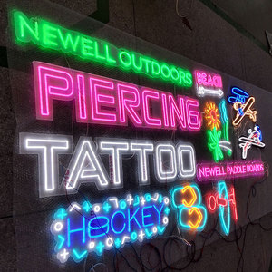 Enseigne au néon LED personnalisée, tatouage, piercing, enseigne au néon LED en silicone flexible <span class=keywords><strong>pour</strong></span> magasin - Product Image 1