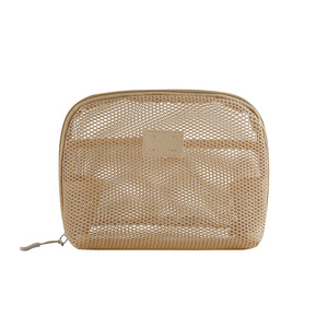 New Polyester Mesh Cosmetic Bag Women-Portable High-End Japan Style <strong>Travel</strong> <strong>Washbag</strong> with Large Capacity for Lipsticks Essentials - Product Image 5