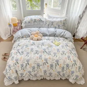 Hot Sale 2022 New All -Cotton Beautiful Lace Four-Piece Bedding Set