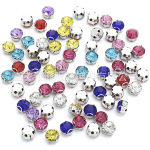 Round 6mm 2D Prong Rhinestones Claw White Diamond 1440 Pieces Pack DIY Jewelry <b>Accessories</b> For <b>Wedding</b> Dress Collar Decoration - Product Image 4