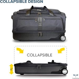 Échantillon Gratuit - Sac de Transport à Roulettes en Nylon Durable Grande Capacité pour Costumes de Danse, Sac Cosmétique Pliable, Porte-Vêtements et Valise - Product Image 5