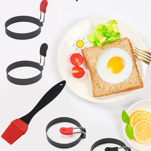Conjunto de Anéis de Ovo em Aço Inoxidável de Alta Qualidade, Resistentes ao Calor, com Cabo Anti-queimadura, para Fritar Panquecas e Ovos - Product Image 3