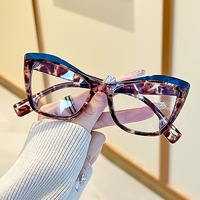 Lunettes de vue anti-lumière bleue unisexe de haute qualité, design rétro œil de chat, verres transparents, monture intégrale en PC, adaptées à toutes les formes de visage
