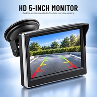 Kit Moniteur de Recul de Voiture 5 Pouces à Ventouse TFT LCD avec Caméra de Stationnement et de Recul Sans Fil en Option 12 à 24V