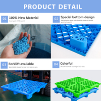 Palette en plastique HDPE 1200*1000*145mm, grille 9 pieds, 4 voies, légère, empilable, industrielle, emboîtable, pour chariot élévateur d'entrepôt