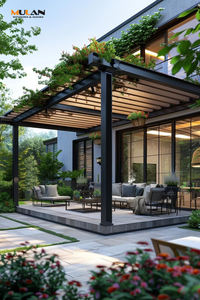 Pergola bioclimatique motorisée moderne <span class=keywords><strong>MULAN</strong></span> pour extérieur, imperméable, résistante au vent, avec lames orientables, gazebo en aluminium, pavillon, garantie 3 ans - Product Image 5